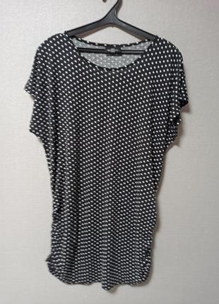 Удлиненная футболка, туника в горошек от gina laura 52-54