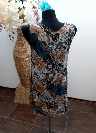 Блуза в цветочный принт с рюшами италия вискоза мериносовая шерсть8 фото