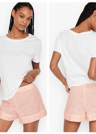 Victoria´s victorias secret виктория сикрет пижама костюм для дома cotton short tee-jama pj set