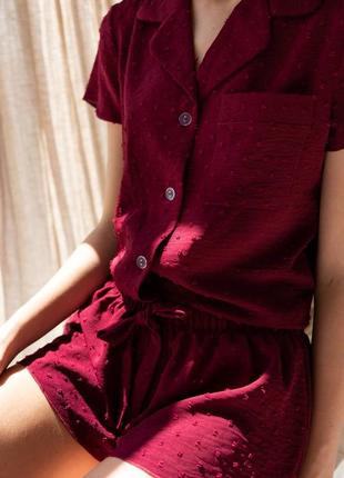 Женская нежная пижамка рубашка и шорты, красивая пижама, домашний костюм9 фото