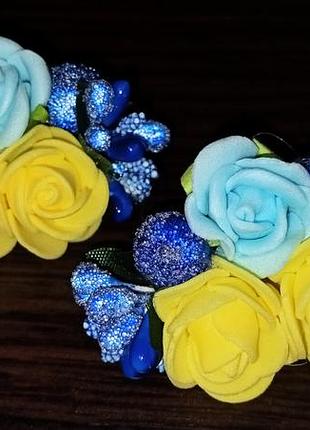 Заколки патріотичні, (оздоба для волосся)