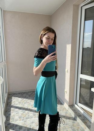 Sale ⚡️ сукня з поясом бірюзова4 фото