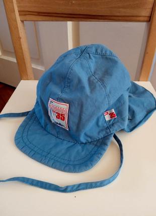 Детская кепка панамка на мальчика stemtaler лёгкая шапка бандана завязки весна лето 3-6 мес м 43/44