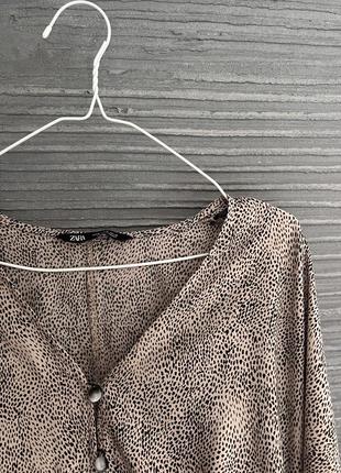 Блуза на ґудзиках в леопардовий принт від zara1 фото