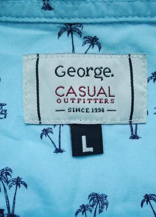 Гавайська сорочка george casual cotton в пальмах гавайка (l)5 фото