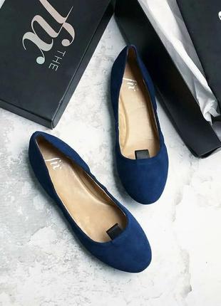 The fix оригінал м'які замшеві сині балетки