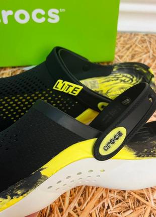 Крокс лайтрайд цитрус новая модель crocs literide 360 clog black / citrus размеры m4w6 - m11