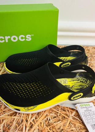 Крокс лайтрайд цитрус новая модель crocs literide 360 clog black / citrus размеры m4w6 - m11