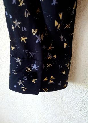 Новая оверсайз  блуза со спущенными плечикамипринт "сердечки,звездочки" atmosphere 20 uk4 фото