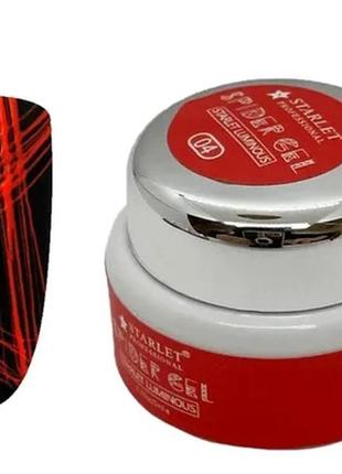 Гель-паутинка starlet spider gel luminous неоновая красного цвета, 5 мл