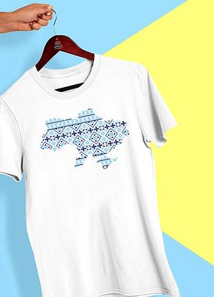 Футболка с принтом "карта украины из синего орнамента" push it