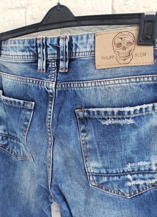 Джинсы 31 филлип плеин, джинсы мужские синие потертые philipp  plein2 фото
