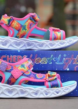 Оригінал сандалі босоніжки skechers для дівчинки heart lights sandal скечерс