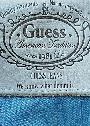 Удлинённые джинсовые шорты, бриджи guess, женские шорты, оригинал5 фото