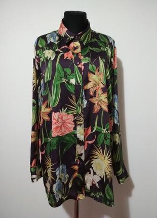 Большой размер роскошная цветочная блузка длинный рукав батал качество !!!2 фото