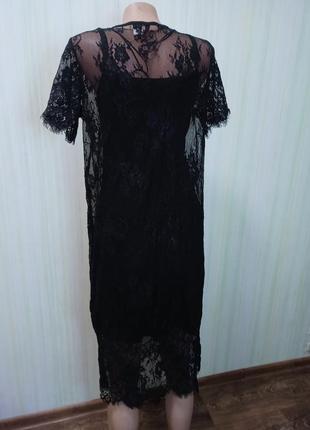 Нарядное чёрное кружевное платье. чёрное платье. нарядное платье. стильное платье3 фото