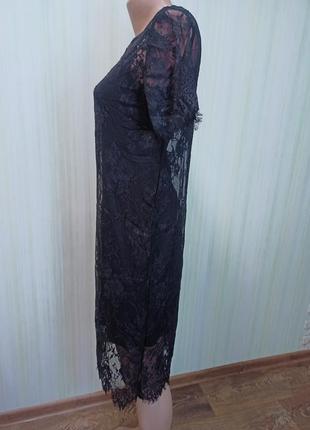 Нарядное чёрное кружевное платье. чёрное платье. нарядное платье. стильное платье2 фото