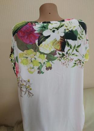 Модная , нарядная блуза туника с нежным принтом , р 52- 56 , б/у3 фото