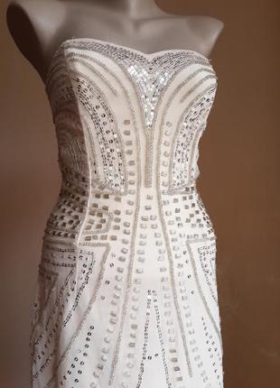 Изумительное пудровое платье декор h&m швеция4 фото
