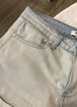 Жіночі джинсові шорти короткі обтягуючі світлі висока посадка3 фото