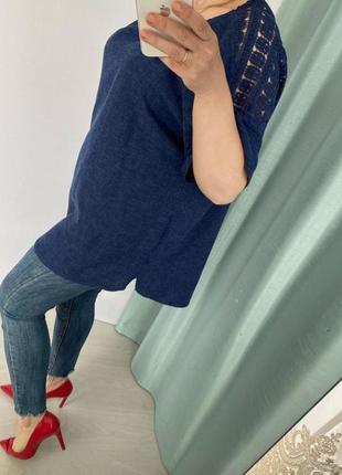 Красивая  блуза большого размера / лен от бренда  nutmeg, германия 🌿3 фото