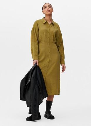 Стильна сукня-сорочка з модалу з довгими рукавами