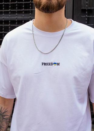 Футболка белая freedom оверсайз унисекс2 фото