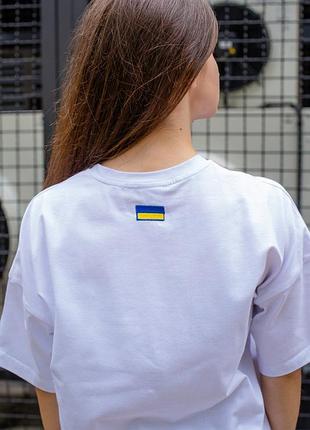 Футболка белая freedom оверсайз унисекс6 фото
