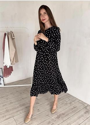 Сукня плаття міді горошок кренбері