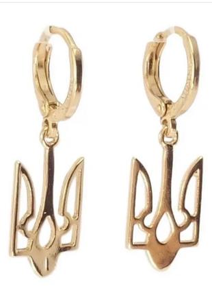 Сережки з  тризубом  , медичний сплав