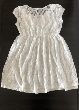 Платье белое кружевное3 фото