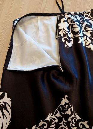 Шёлковая юбка с бахромой чёрная белая6 фото