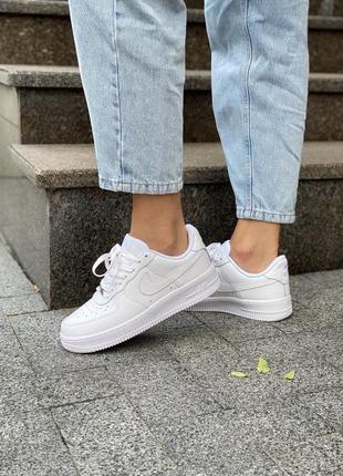 Кроссовки nike air force white белые, білі кросівки форси, кеди,кеды