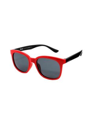 Сонячні дитячі окуляри shrek polarized неломайки 2-5 років в червоній оправі з чорними заушниками