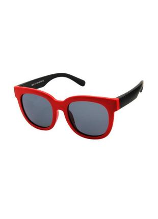 Сонцезахисні окуляри дитячі shrek polarized 5-10 років неломайки з червоні з чорним заушником1 фото