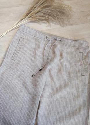 Стильні котонові штани в смужку1 фото