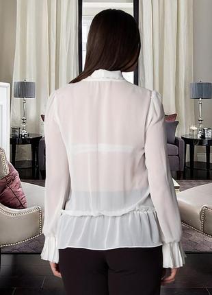 Нарядная кремовая блуза с воланами и бантом bolero blz0133 фото