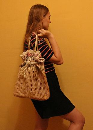 Плетённая сумка,сетка,кошёлка,корзина италия1 фото