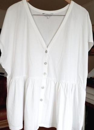 Білосніжна кофточка блузка з бавовни6 фото