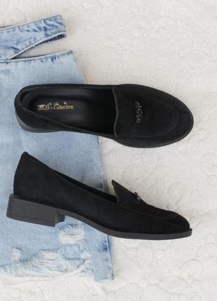 Шкіряні, натуральні замшеві лофери, туфлі 39 розміру