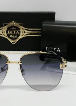 Dita стильные солнцезащитные очки унисекс фиолетово бежевый градиент с лёгким зеркальным напылением2 фото