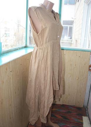 Стильное оригинальное льняное платье в стиле бохо2 фото