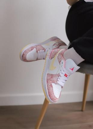 Женские кожаные кроссовки nike air jordan 1 low paint drip#найк2 фото