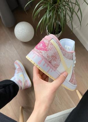 Женские кожаные кроссовки nike air jordan 1 low paint drip#найк3 фото