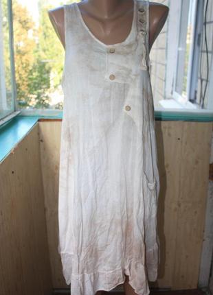 Прекрасный натуральный сарафан платье тай-дай в бохо стиле1 фото