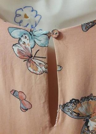 Брендовая  красивая  100% вискоза  блуза с кружевом  р.12 от  oasis9 фото