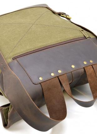 Ролл-ап міський рюкзак тканина канвас і кінська шкіра tarwa rh-3462-4lx6 фото