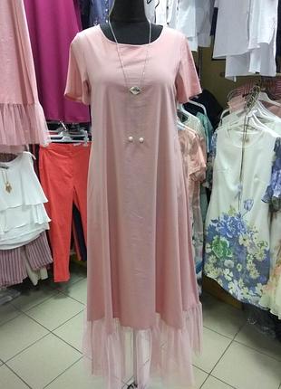 Шикарное длинное платье с фатином, турция, s, m, xl