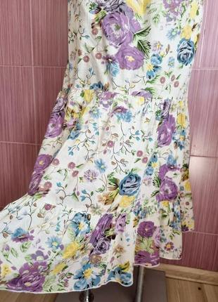 Нежный сарафан платье легкое в цветы фирменный воланами рюшами4 фото