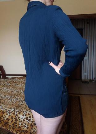 Классная рубашка гафрированная синяя на пуговках состояние новой 12р!скидка-15%4 фото